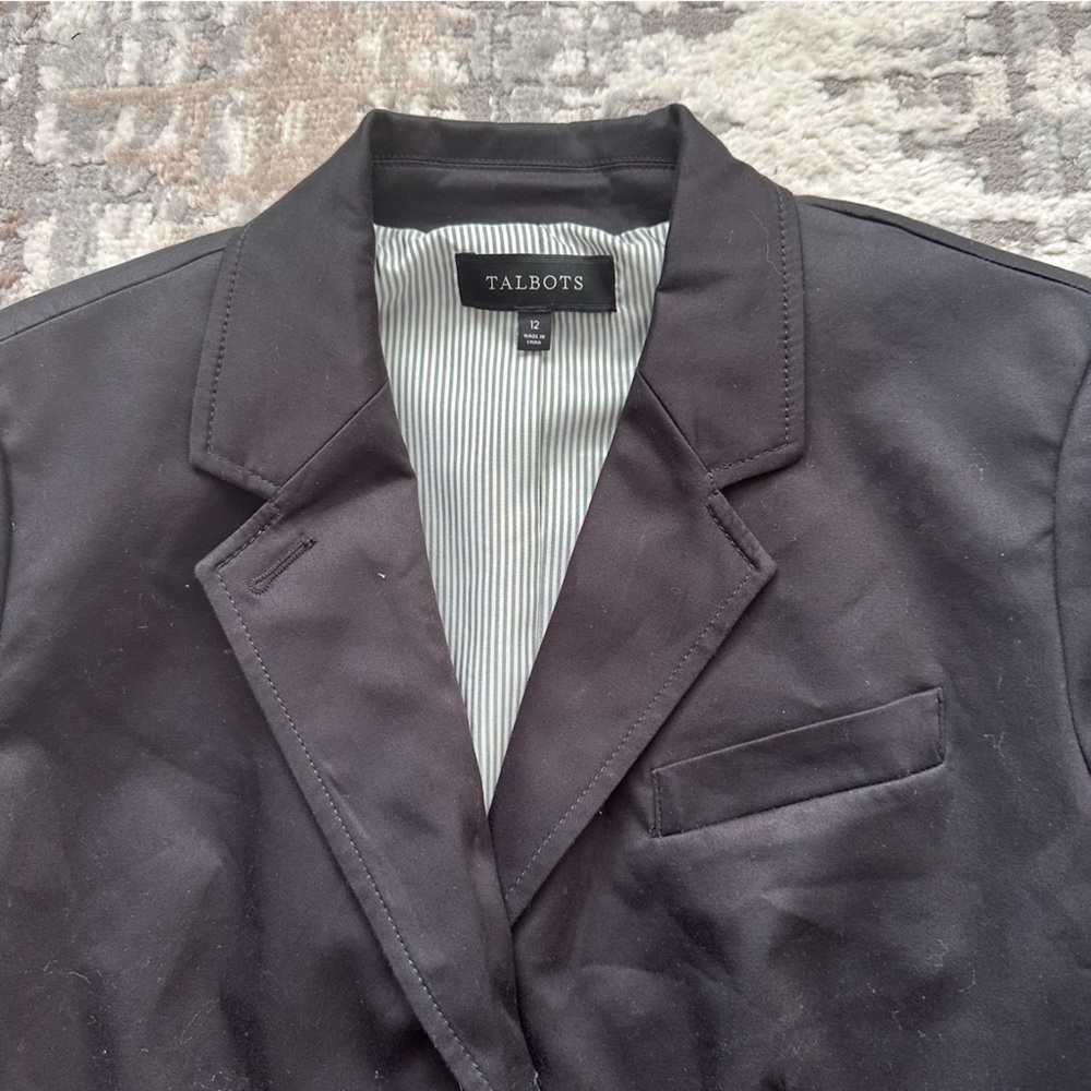 Talbots 3 Button Single Breasted Blazer Sz 12 Cot… - image 3